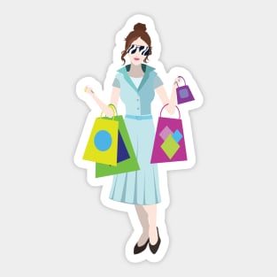 Woman Shopping Sticker